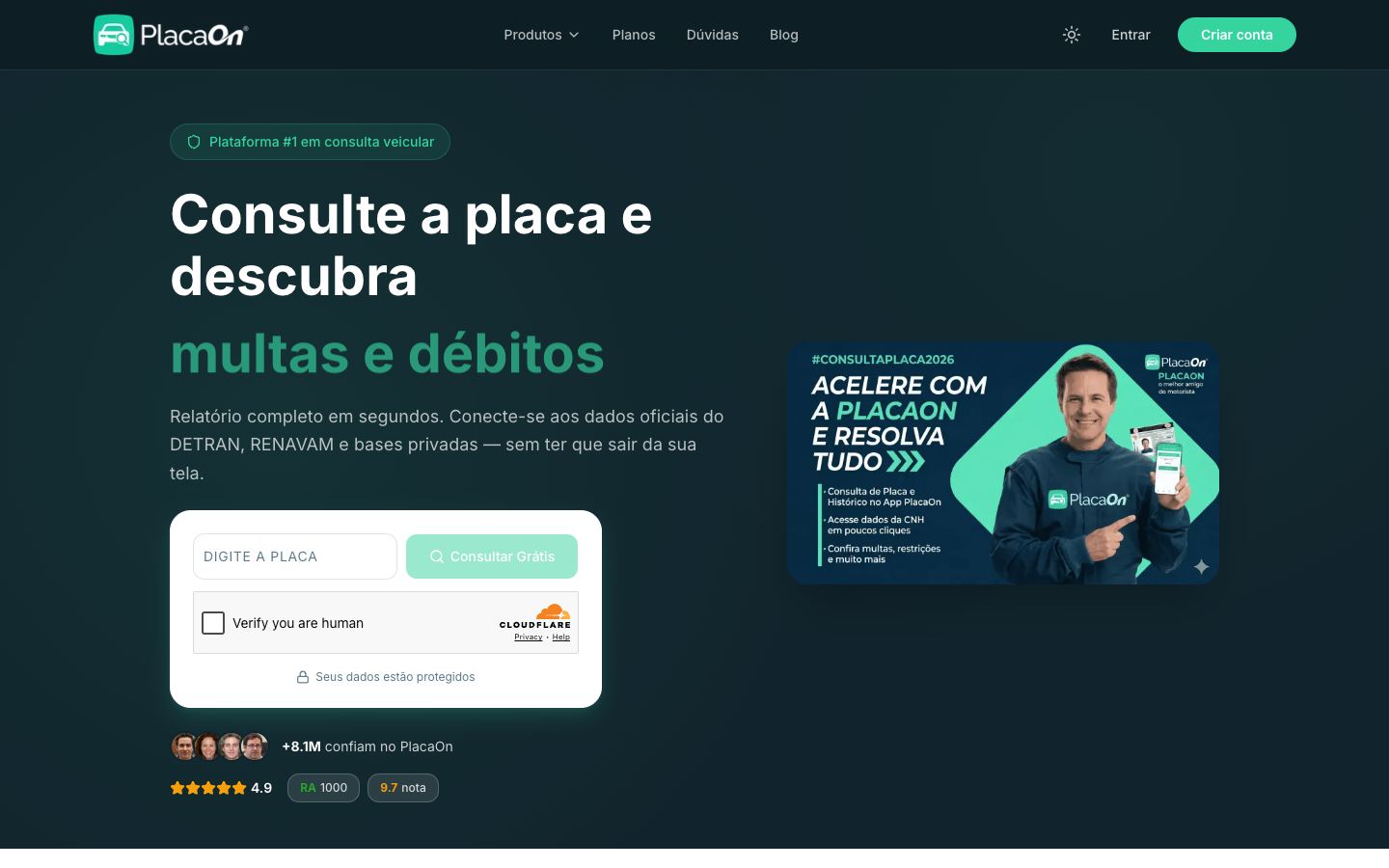 PlacaOn — screenshot
